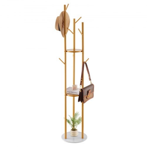 

VEVOR Appendiabiti da Terra 340 x 340 x 1700 mm Appendiabiti Indipendente con Base in Pietra di Quarzo e 9 Ganci, per Ingresso, Camera da Letto, Ufficio, Soggiorno, per Cappotti, Cappelli, Sciarpe
