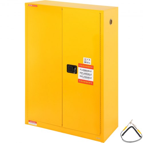 

VEVOR Armadio di Sicurezza per Liquidi Infiammabili, Armadio di Stoccaggio per Liquidi Infiammabili in Acciaio Laminato a Freddo da 45 Gal, 109 x 46 x 165,6 cm, a Prova di Esplosione