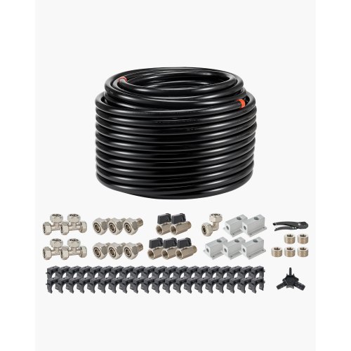 

VEVOR Kit di Tubi per Compressore d'Aria, 60,96 m x 19,05 mm, Sistema di Tubazioni per Aria Compressa in HDPE-Alluminio, a Prova di Perdite, Resistente alla Pressione per Garage e Officine, Nero