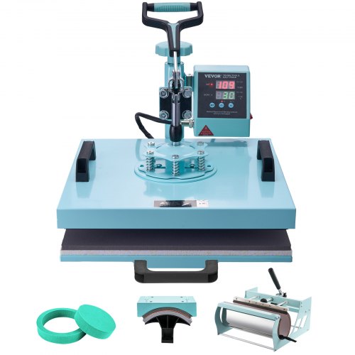 

VEVOR Macchina per Trasferimento Termico 380 x 380 mm Macchina per Pressatura a Caldo con Pressa a Tamburo 0,85 kg Pressatura per Magliette Oscillante a 360° per Magliette/Tazze/Piatti, Verde