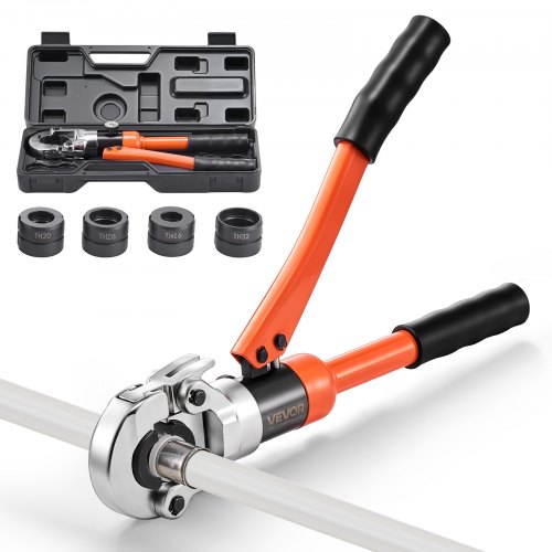 

VEVOR Pinza Crimpatrice Idraulica per Tubi in Alluminio e Plastica PEX, Pinza Crimpatrice per Raccordi per Tubi con Ganasce TH16 TH20 TH26 TH32, Custodia per Trasporto, Kit di Crimpatura