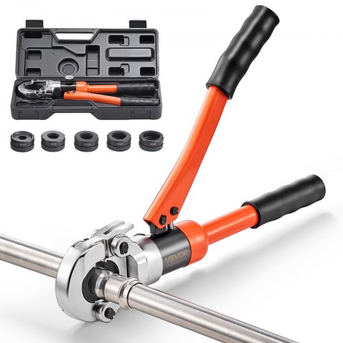 

VEVOR Pinza Crimpatrice Idraulica, Pinza Crimpatrice per Tubi in Acciaio Inossidabile, Raccordi per Tubi con Ganasce V12 V15 V18 V22 V28, Custodia per il Trasporto, Kit di Crimpatura