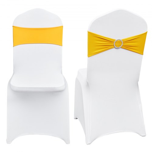 

VEVOR Coprisedia Pieghevole in Spandex Elasticizzato 30 set, Coprisedia Universale con Telai per Sedia, Fodere Protettive Lavabili Rimovibili, per Matrimoni, Vacanze, Banchetti, Feste, Oro e Bianco