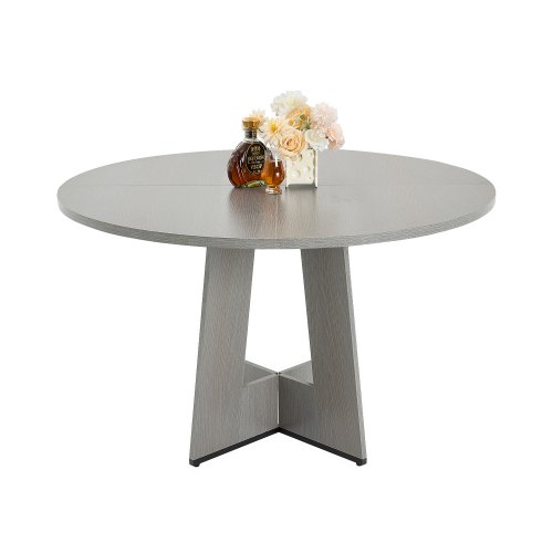 

VEVOR Tavolo da Pranzo Rotondo da 1200 mm Mobili da Pranzo Circolari in Stile Fattoria, Tavoli Rustici per Tempo Libero con Gambe in Legno Spesse, per Cucina di Casa Soggiorno, Grigio, Solo Tavolo