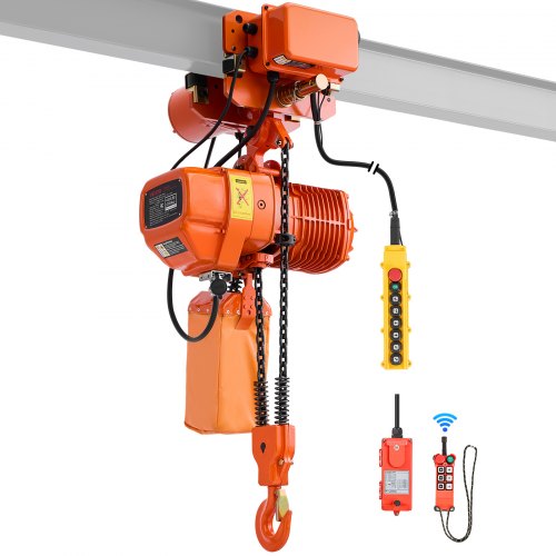

VEVOR Paranco Elettrico a Catena da 2000 kg, Paranco a Catena Doppia G100, Altezza di Sollevamento 6,1 m, con Telecomando Wireless da 100 m e Telecomando Cablato da 4,8 m, Trifase per Garage Fabbriche