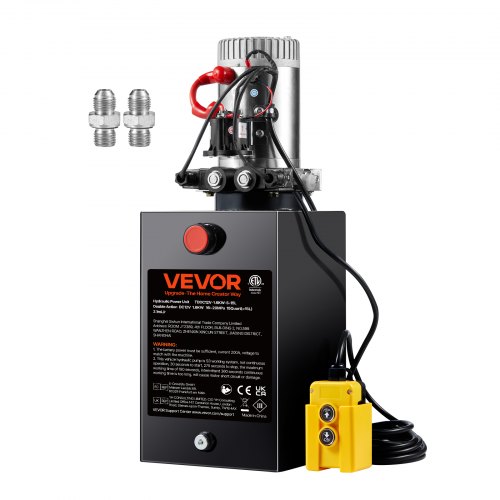 

VEVOR Pompa Idraulica CC 12V Capienza ca. 14 L Centralina Idraulica ad Azione Doppia Flusso d'Olio ca. 3,44 L/min Pressione Massima di 22 MPa, Pompa per Montacarichi Auto Camion Rimorchio da Garage