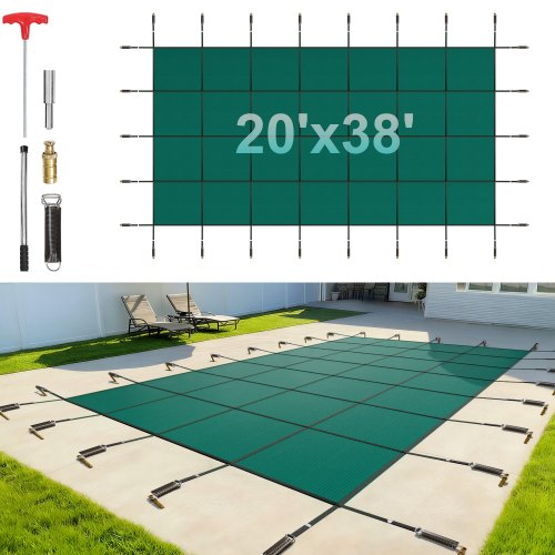 

VEVOR Telone di Copertura per Piscina Coperta Rettangolare Blu per Piscine Telone di Copertura Impermeabile per Piscine(18x36 ft)