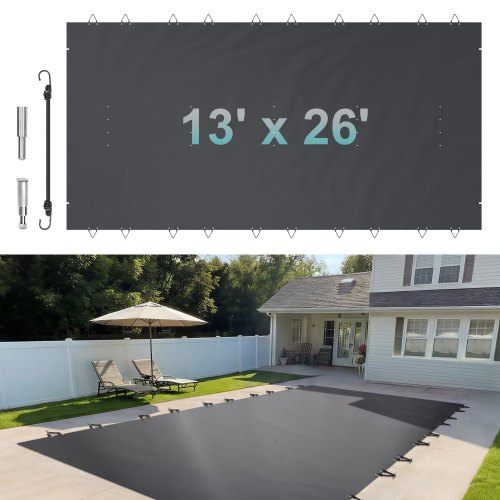 

VEVOR Copertura di Sicurezza per Piscina in Carbone da 4x8M, Telo di Copertura per Piscina Rettangolare in Polipropilene, Coperchio Rettangolare di Piscina Interrata per Casa Giardino Hotel Ingegneria