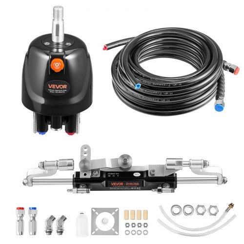 

VEVOR Kit di Sterzo Idraulico per Motori Potenza max. 220kW (300 CV) Sistema di Sterzo Idraulico per Barche, con Pompa del Timone da 1000 PSI Corsa 200 mm Capacità del Cilindro 142mL, Barca, Fuoribordo