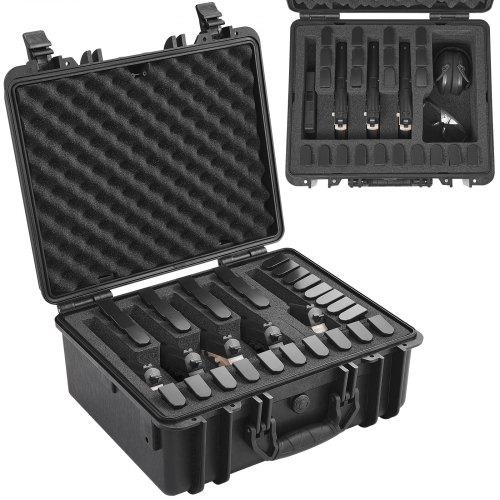 

VEVOR Custodia Rigida per Pistola, Capacità 5 Pistole, Custodia con Serratura con Schiuma PU Pretagliata, Impermeabile Antipolvere, Borsa da Trasporto per Armi da Fuoco da Caccia 475 x 415 x 223 mm