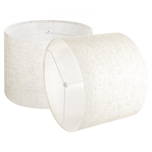 

VEVOR Paralume a Tamburo 330 x 330 x 250 mm Dimensioni Medio, Paralume di Ricambio per Lampade da Tavolo, Lampada da Terra Lampadina a Sospensione, Copri Lampadine 2 Pezzi, Lino Chiaro