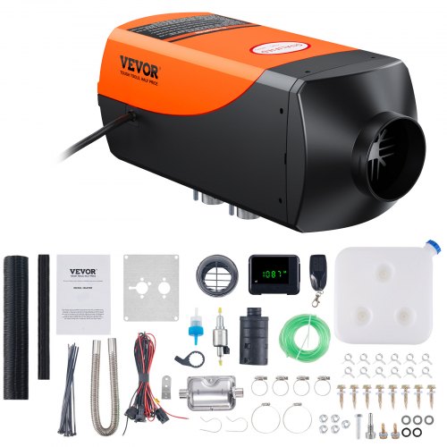 

VEVOR Riscaldatore d'Aria Diesel per Auto Camper Camion RV 12&24V 2KW Temperatura Regolabile 8℃ -36℃ Controllo Remoto, Riscaldatore da Parcheggio per Auto Consumo di Carburante 0,16-0,26L/h BTU 10-15m²