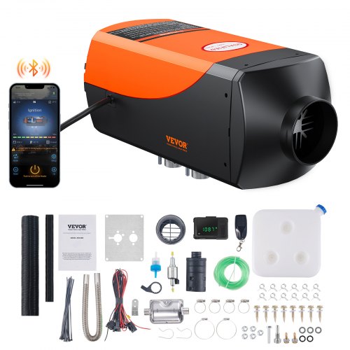 

VEVOR Riscaldatore d'Aria Diesel per Auto Camper Camion RV 12V 5KW Temperatura Regolabile 8℃-36℃ Controllo Bluetooth, Riscaldatore da Parcheggio per Auto Consumo di Carburante 0,16-0,52L/h BTU 15-20m²