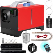 VEVOR Riscaldatore ad Aria Diesel 12V, Riscaldatore di Parcheggio, Riscaldatore per Camion per Auto 8KW Monoforo con Schermo LCD, Colore Rosso, Riscaldamento da Parcheggio, Air Heater Diesel 12V 8KW