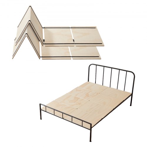 

VEVOR Supporto per Materasso a Castello Matrimoniale 1800 x 1300 x 10 mm con Attacco, Supporto per Doghe da Letto, Tavola da Letto Pieghevole, Pronto all'Uso, 8 Pezzi, Legno Naturale