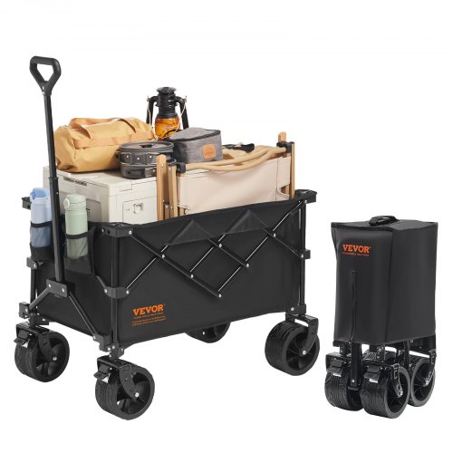 

VEVOR Carro Pieghevole, Carrello da Spiaggia da 220 L con Ruote per Tutti i Terreni, Carrello da Carro Pieghevole per Carichi Pesanti Max 330 libbre con portabevande