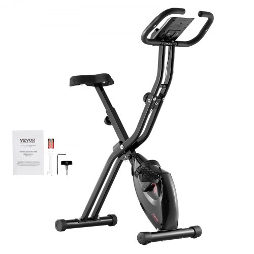 

VEVOR Cyclette Pieghevole, Cyclette Pieghevole da Fitness, Cyclette con Resistenza Magnetica Regolabile, Cyclette Verticale da Interno per Allenamento Interno, Comodo Cuscino del Sedile, Monitor LCD