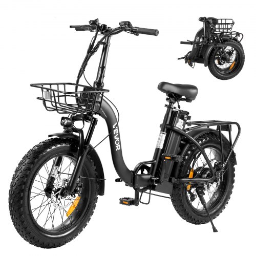 

VEVOR Bici Elettrica Pieghevole da 250 W per Adulti con Batteria Rimovibile da 25 Ah, Motore Brushless da 36 V con 25 km/h, Autonomia Massima 70 km, Bici Elettrica Pneumatica 7 Velocità Regolabili