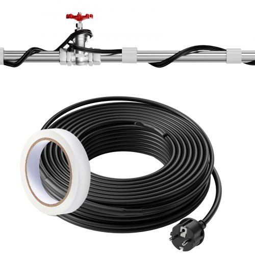 

VEVOR Cavo Riscaldante per Tubi Autoregolante Lunghezza 36,6m 16,4 W/m per Tubi Termostato Integrato, Cavo Riscaldante per Tubi Acqua Protezione Tubi in PVC, Tubi in Metallo Plastica dal Congelamento