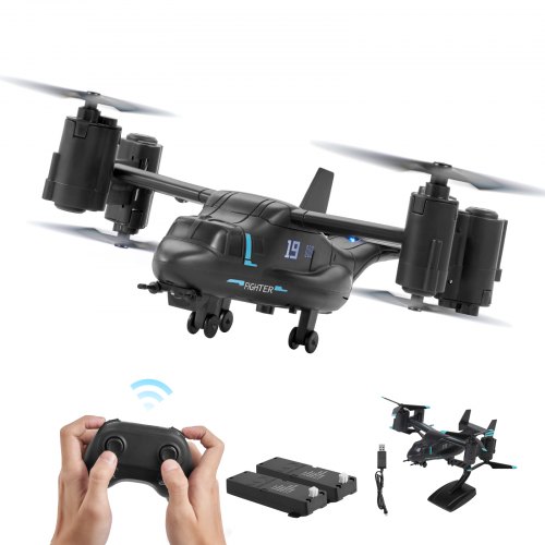 

VEVOR Elicottero RC, Elicottero Radiocomandato da 2,4 GHz con Giroscopio, Aeroplano RC a 4 Canali, Luce Alari e Decollo Atterraggio con un Solo Tasto Giocattolo Aereo Volante Grigio Scuro