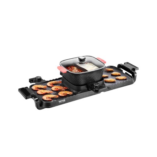 

VEVOR Pentola Elettrica per Hot Pot BBQ Griglia Rimovibile 2300W Senza Fumo