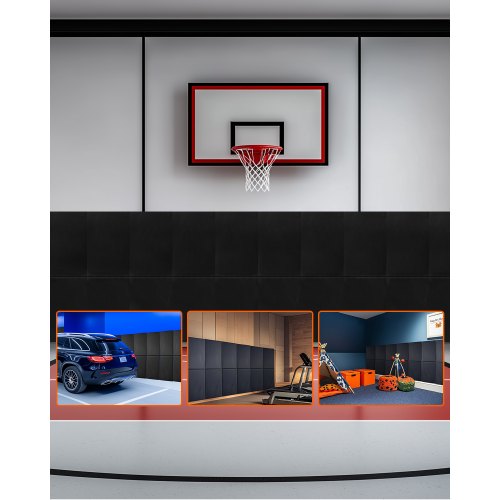 

VEVOR Tappetino da Parete per Palestra 150 x 50 x 5 cm Antistrappo, Imbottitura in Schiuma Rimovibile per Parete di Campo da Basket, Imbottitura Protettiva per Garage e Seminterrato