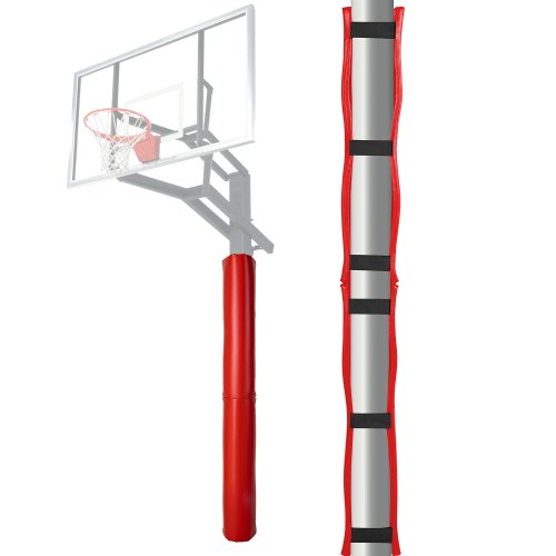 

VEVOR Imbottitura per Palo da Basket Altezza 180 cm Imbottitura per Barre da Basket Quadrate da 40x40 a 115x115 mm Barre Tonde Diametro Esterno 50-160 mm, Cuscinetto Protettivo Rosso