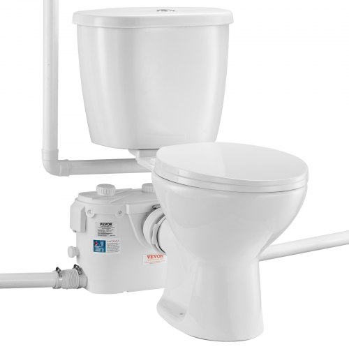 

VEVOR Sistema di Triturazione per WC con Pompa Trituratrice da 500 W, Scarico Posteriore WC con Scarico Verso l'Alto per Seminterrato, Smaltimento dell'Acqua a Doppio Scarico, Kit Triturazione WC
