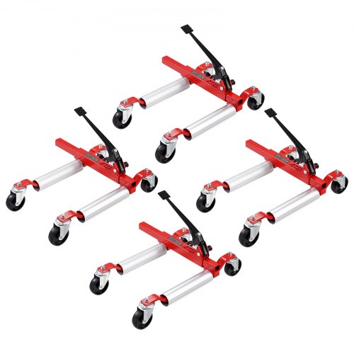 

VEVOR Wheel Dolly, capacità massima 1500 libbre Car Dolly, sollevatore per cric per auto con ruote girevoli a 360°, cric a cricchetto per posizionamento di veicoli pesanti, per riparazione auto, spostamento, set da 4