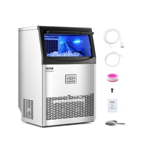 

VEVOR Macchina per Ghiaccio Commerciale 41 kg/giorno Macchina Cubetti di Ghiaccio Capacità di Stoccaggio ca. 15 kg, Display Digitale a LED, Indipendente, Autopulente, Bar, Catering, Hotel