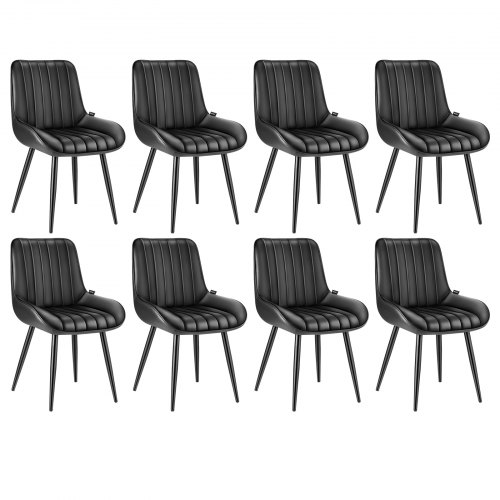 

VEVOR Set di 8 Sedie da Pranzo Stile Moderno, Sedie Laterali Imbottite in Tessuto per Tavoli da Pranzo da Cucina Salvaspazio con Cuscini Gambe in Metallo, da Salotto, Soggiorno, Ristorante, Nero