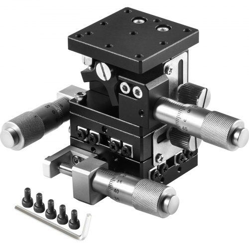 

VEVOR Piattaforma di Rifilatura Manuale, 60x60mm Tavolino Lineare a 3 Assi XYZ Regolabile, 3 Assi XYZ Rifilatura Piattaforma Manuale Lineare, Tavolino Ottico Precisione a 3 Assi in Lega di Alluminio