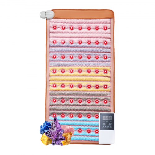 

VEVOR Tappetino Riscaldante per Terapia con Ametista 5 Giade con Ioni Negativi Tappetino Luce Fotonica da 660 nm Temperatura tra 39°C-70°C, Tappetino per Sollievo Dolore alla Schiena 1040 x 510 mm