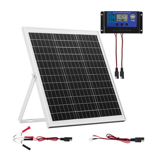 

VEVOR Caricabatterie per Pannello Solare da 20 W e 12 V, Celle Monocristalline, Controllo MPPT, Staffa di Montaggio Regolabile, Impermeabile IP67, per Auto, Barche, Rimorchi, Fattoria, Prato