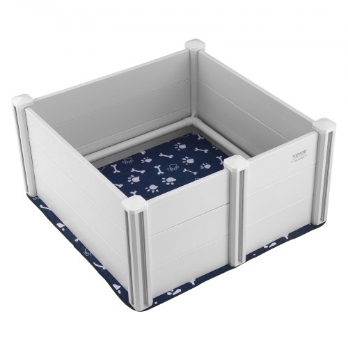 

VEVOR Box per Parto Cani 98 x 98 x 46 cm Rotaie Tappetino per Pipì Bianco