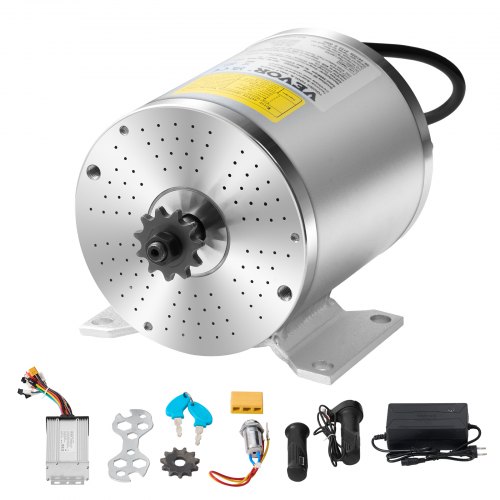 

VEVOR Kit Motore Elettrico CC Senza Spazzole 500 W Motore Elettricco 36 V 3000 Giri/min con Regolatore di Velocità Aggiornato, Kit Impugnatura Acceleratore per Go Kart, Bici Elettrica, Moto, Scooter