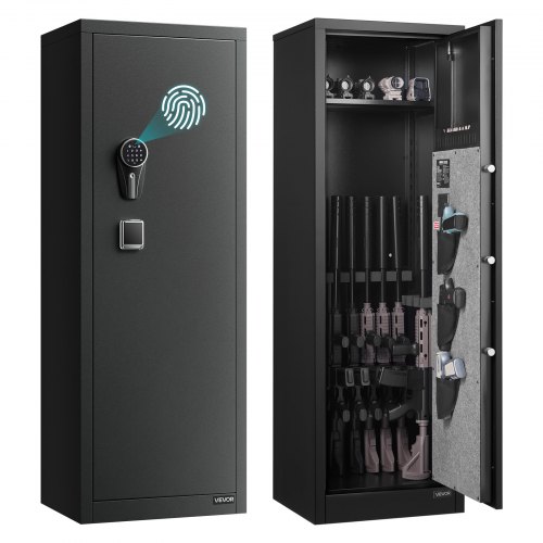 

VEVOR Cassaforte Armadio Portafucili da 8 a 10 Armi, Cassaforte per Armi da Fuoco con Impronta Digitale e Password e Chiavi, con 3 Tasche per Supporti Regolabili, Accesso Rapido, per la Casa