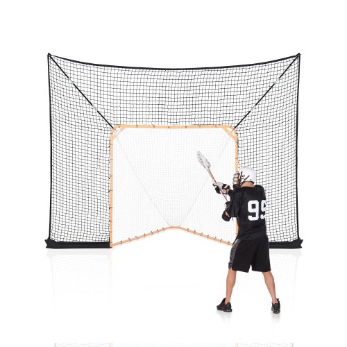 

VEVOR Rete da Lacrosse 360 x 279 cm Telaio Porta da Lacrosse con Copertura Estesa, Attrezzatura da Rimbalzo Allenamento da Giardino Cortile, Kit di Esercizio, Solo Rete