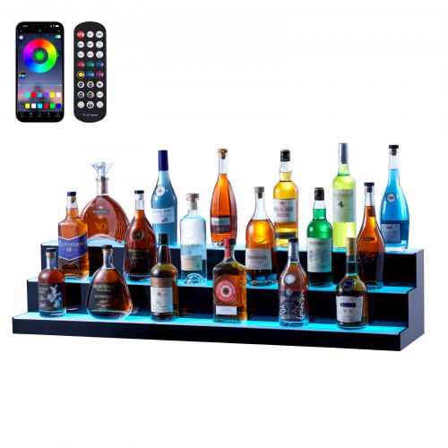 Portabottiglie da parete con luce a LED a 3 ripiani industriale da appendere scaffale per bottiglie di vino in metallo ad alta capacità per bancone bar cucina casa bar caffè Portabottiglie da parete con luce a LED a 3 ripiani industriale da appendere scaffale per bottiglie di vino in metallo ad alta capacità per bancone bar cucina casa bar caffè