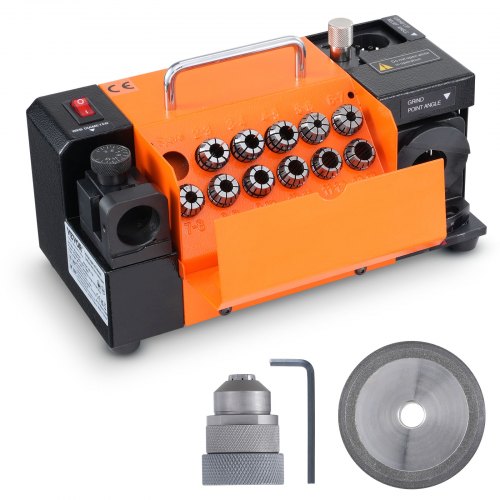 

VEVOR Affilatrice per Punte da Trapano, MR-13A 3-13mm, Affilatrice per Punte da Trapano Regolabile con Angolo di Punta da 95° a 135° 11 Pinze, Ruota CBN e SDC