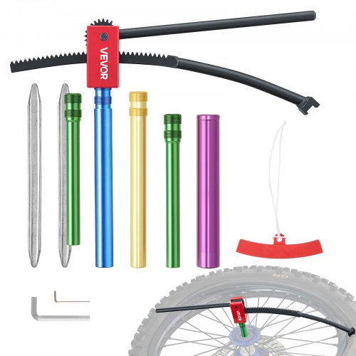 

VEVOR Set Attrezzi per Cambio Gomme per Moto Fuoristrada, Kit Utensili per Smontagomme Manuale con Adattatori per Assali da 15-25 mm 2 Leve per Pneumatici Compatibile per Ruote da 406-533 mm