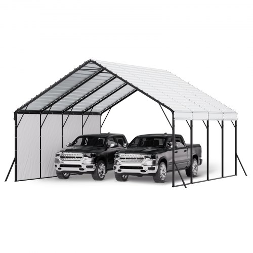 

VEVOR Tendone per Posto Auto in Metallo 5,8 x 6 m, Coperto Grande per Veicoli Garage da Esterno con Struttura in Acciaio, Tenda Posto Auto Pareti Laterali Rimovibili, Tettoia per Auto Barche Camion