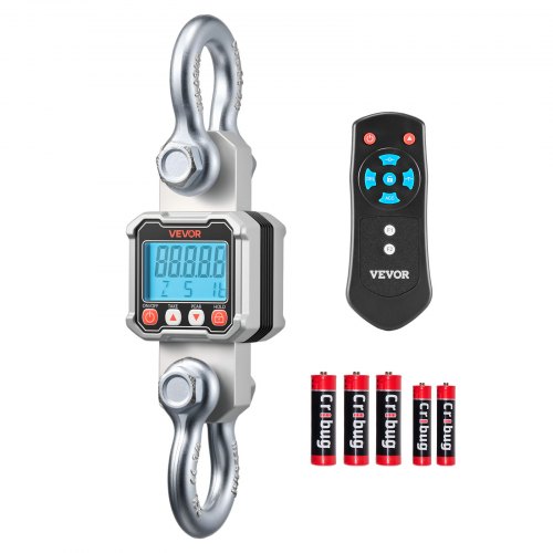 

VEVOR Bilancia Elettronica per Gru Carico di 3000 kg, Bilancia Industriale Sospesa per Impieghi Gravosi con Cassa in Alluminio Pressofuso e Display LCD, Divisione 500 g e Interruttore a 3 Unità