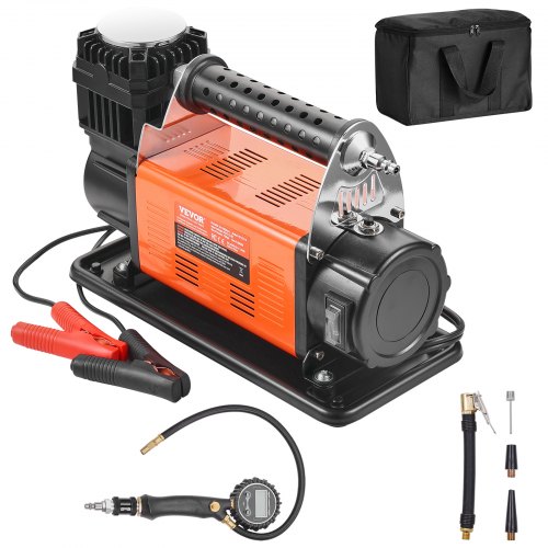 

VEVOR Compressore d'Aria per Carichi Pesanti 12V, Gonfiatore per Pneumatici Portatile 200L/min, Kit di Gonfiaggio Pneumatici con Manometro Digitale, 10,3 Bar Adattatori per Camion, Auto, SUV, 4x4, RV