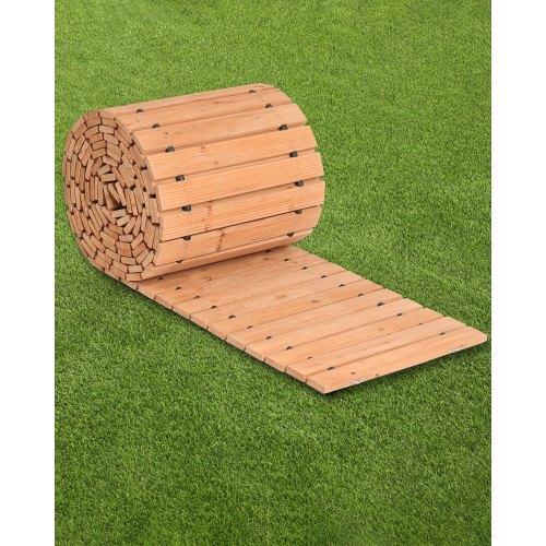 

VEVOR Sentiero da Giardino in Legno 7,31 m x 43,2 cm Sentiero da Giardino Dritto Antiscivolo, Passerella Arrotolabile di Cedro con Collegamento in Fune Metallica Pietre per Pavimentazioni da Giardino