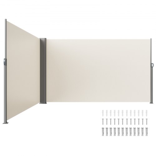 

VEVOR Tende da Sole 180 x 600 cm Paravento Laterale Frangivento Estensibile Protezione da Sole da Giardino Tendalino Ideale per Spazi Esterni Schermo da Patio Retrattile Beige