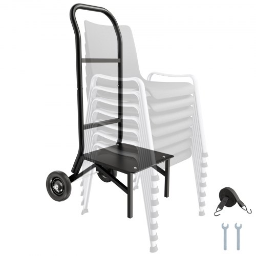 

VEVOR Carrello Porta Sedie Pieghevole per 10 Sedie da 68 kg con Ruote in Gomma