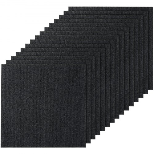 

VEVOR Piastrelle per Moquette Stacca Incolla, Piastrelle per Moquette Autoadesive Quadrate da 610 x 610 mm Piastrelle per Moquette Morbide Imbottite, per Soggiorno Interni ed Esterni, Nero Carbonio