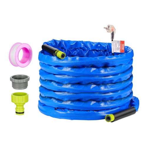 

VEVOR Tubo per Acqua Riscaldata da 15,2 m Tubo per Acqua Potabile Riscaldata per Camper con Copertura Ondulata, Protezione dal Gelo Fino a -42,7 ℃ Autoregolante Automatico, Diametro Interno 15,87 mm