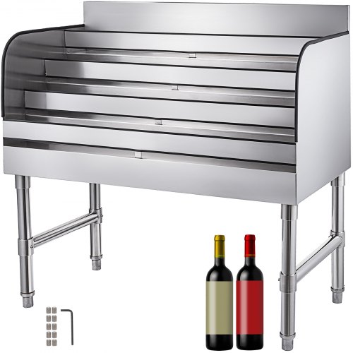 

VEVOR Portabottiglie Liquori 4 Ripiani, Porta Bottiglie Vino Cinque Livelli 91x47x82,5cm in Acciaio Inossidabile, Portabottiglie per Liquori, Espositore per Bottiglie di Liquori